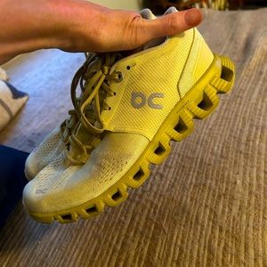 On Cloud Running Shoes Womens 6 Yellow OC Athletic Sneakers Lace Up Cloudtec